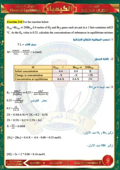 ملزمة كيمياء للصف السادس علمي للمتميزين