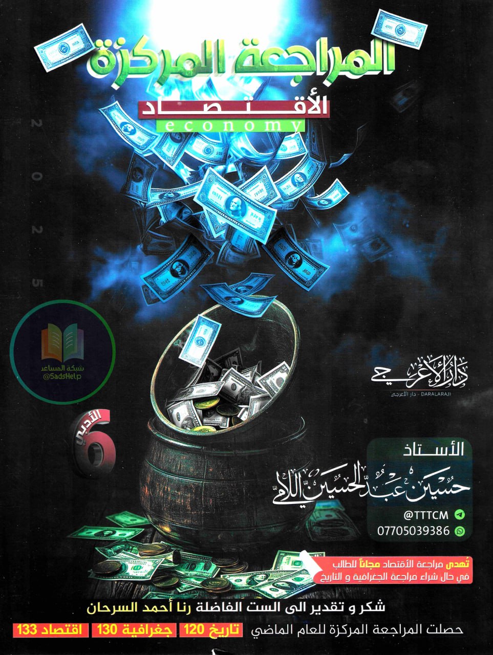 ملزمة مراجعة مركزة اقتصاد حسين اللامي السادس الادبي 2025 PDF